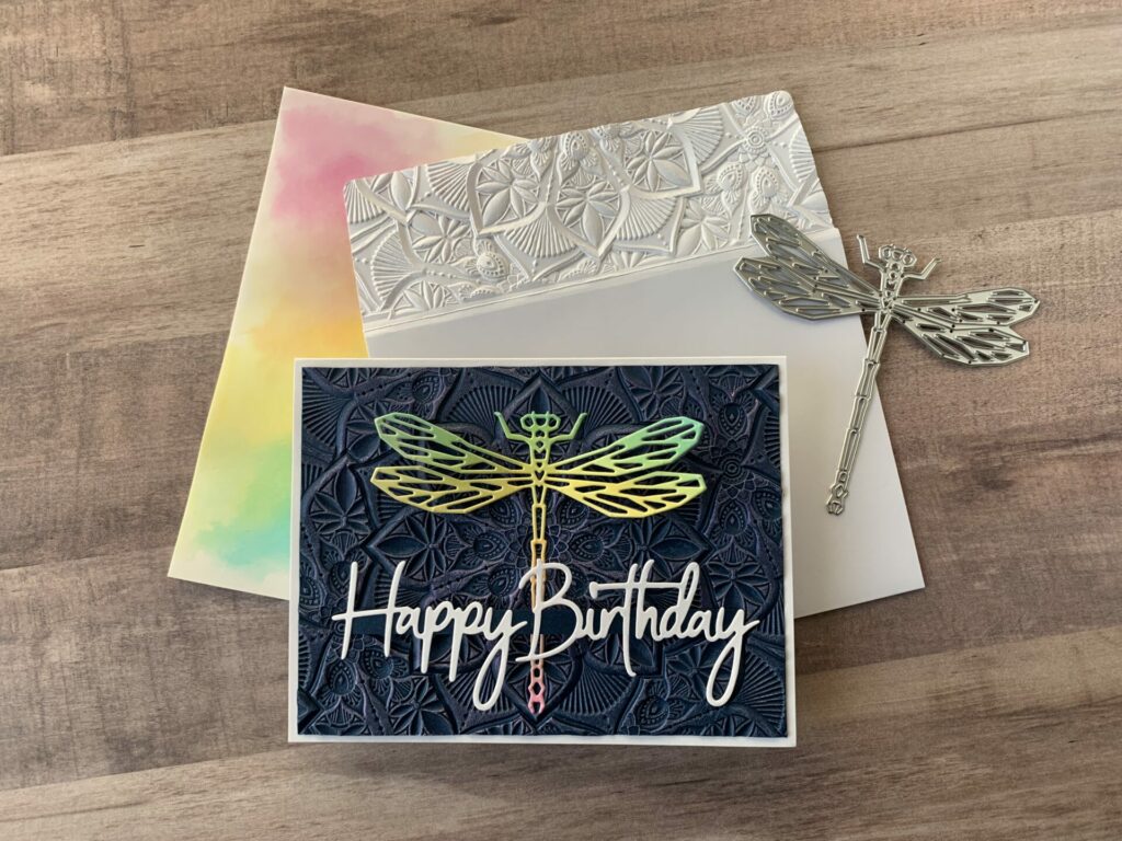 Dragonfly card with envelope and die