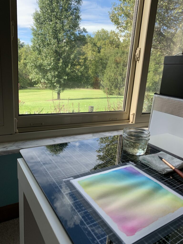 Water coloring with a view