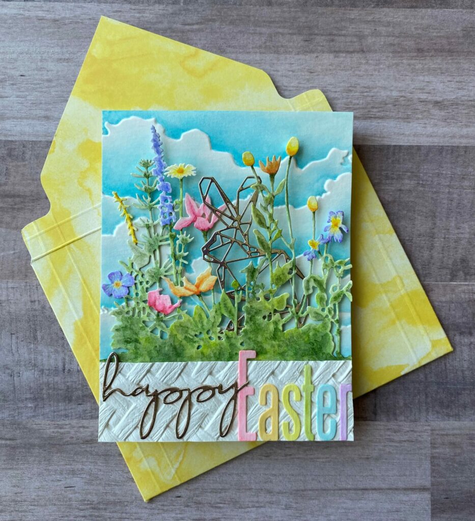 Easter wildflowers card and envelope