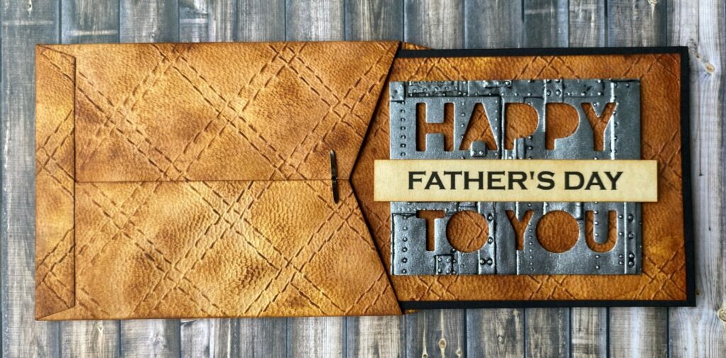 Quilted leather Father's Day card