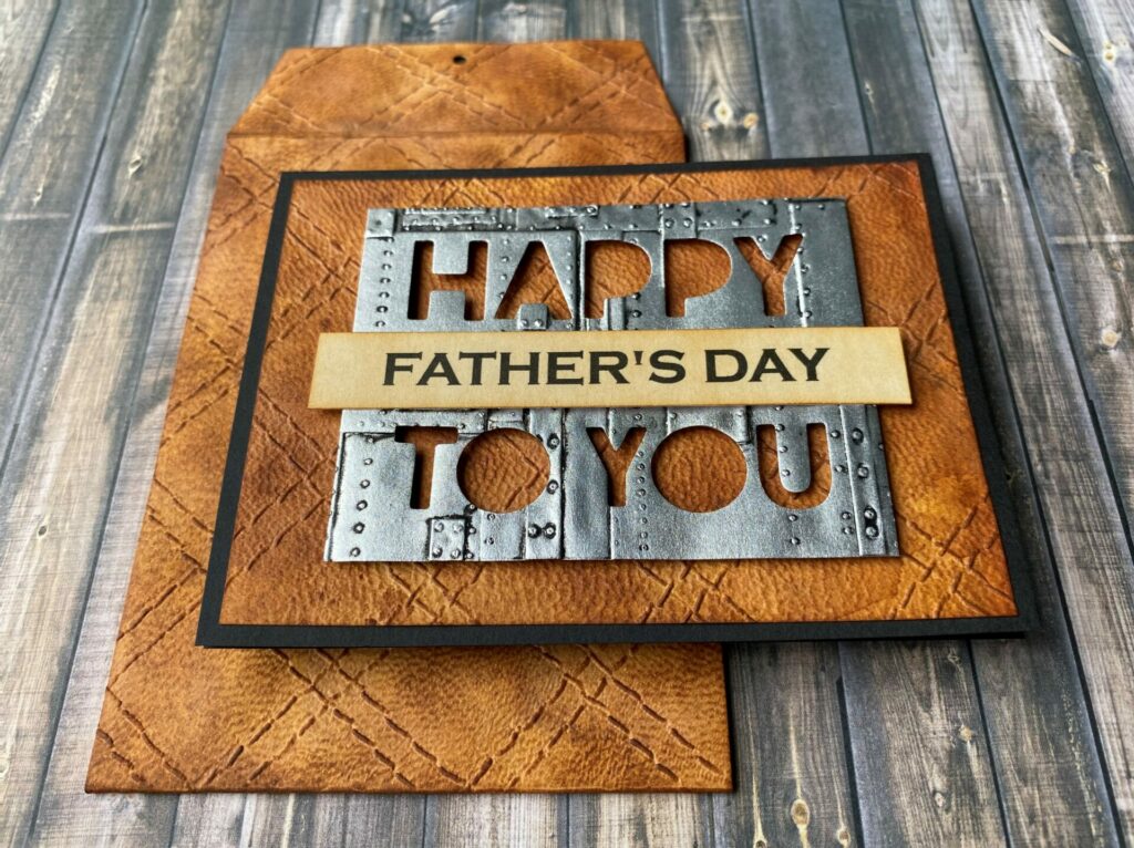 Quilted leather Father's Day card