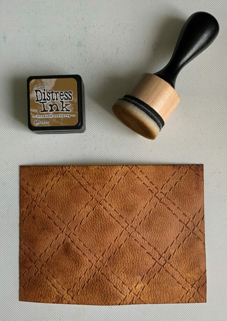 Inked quilted leather embossed background