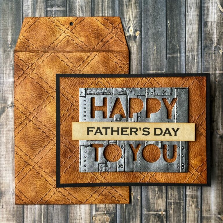 Quilted Leather Card and Envelope