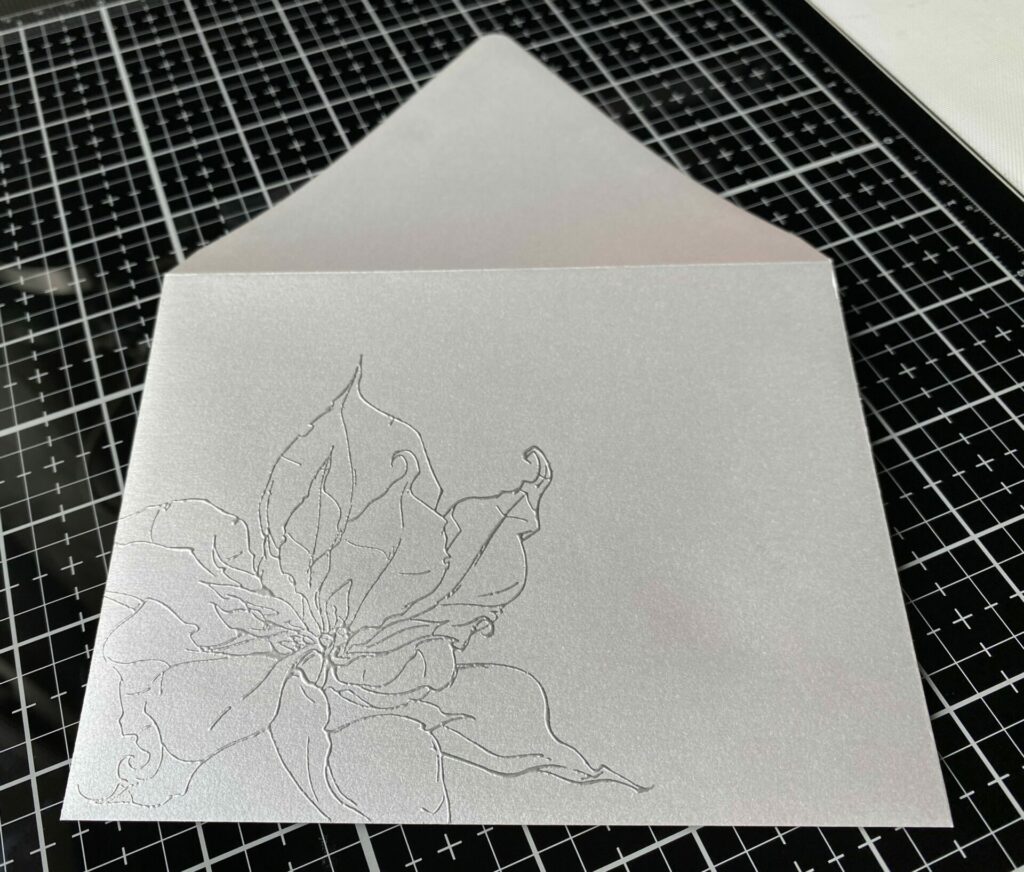 Poinsettia embossed envelope
