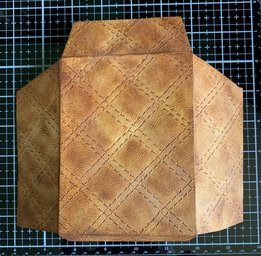 Quilted leather envelope assembled