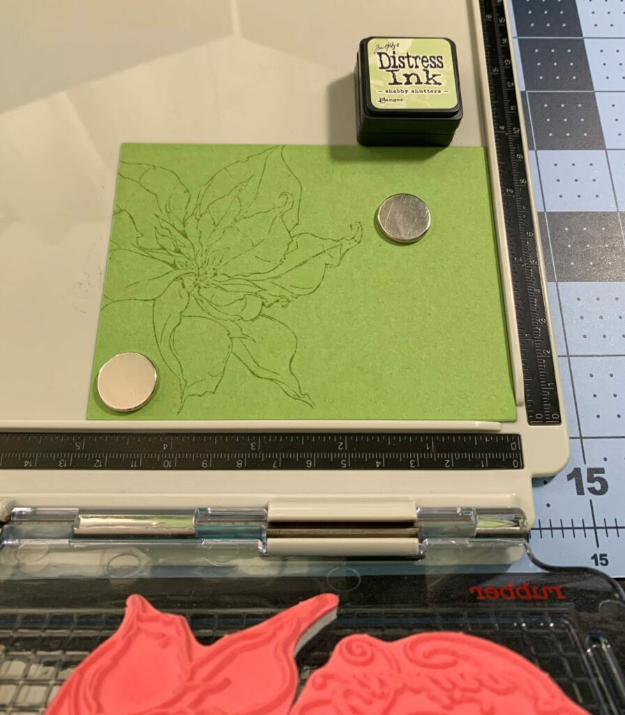 Stamping the poinsettia 