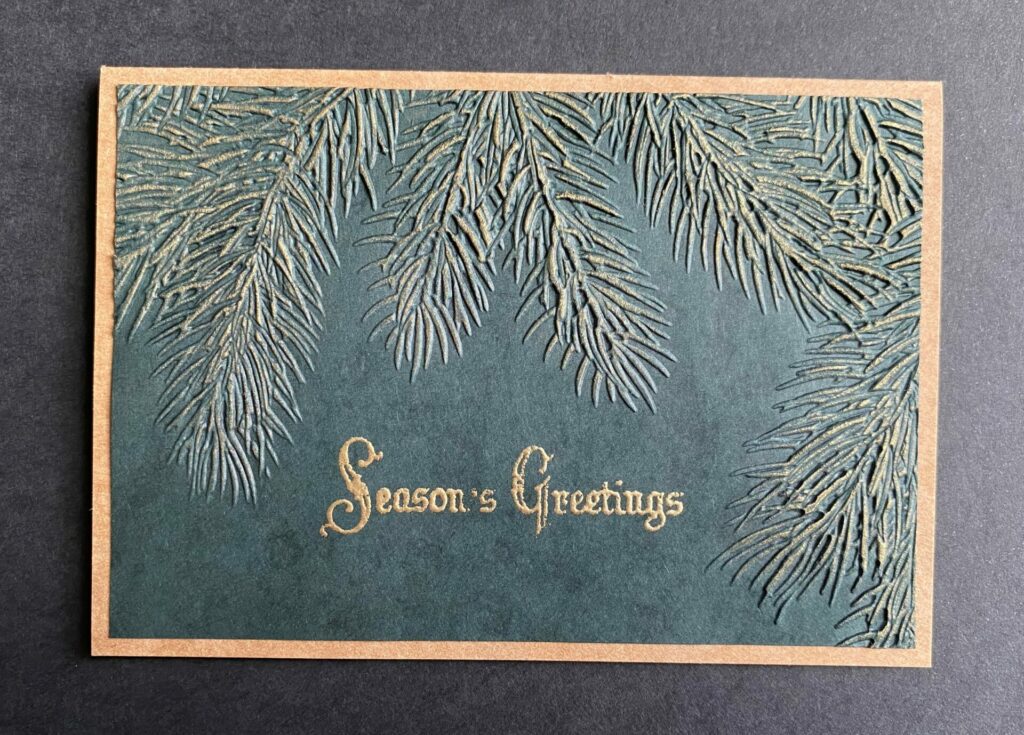 Finished Pine Season's Greetings Card