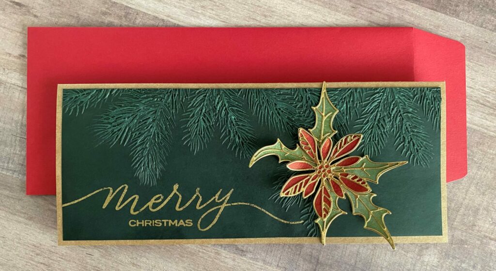 Pine Christmas Slimline Card With Envelope