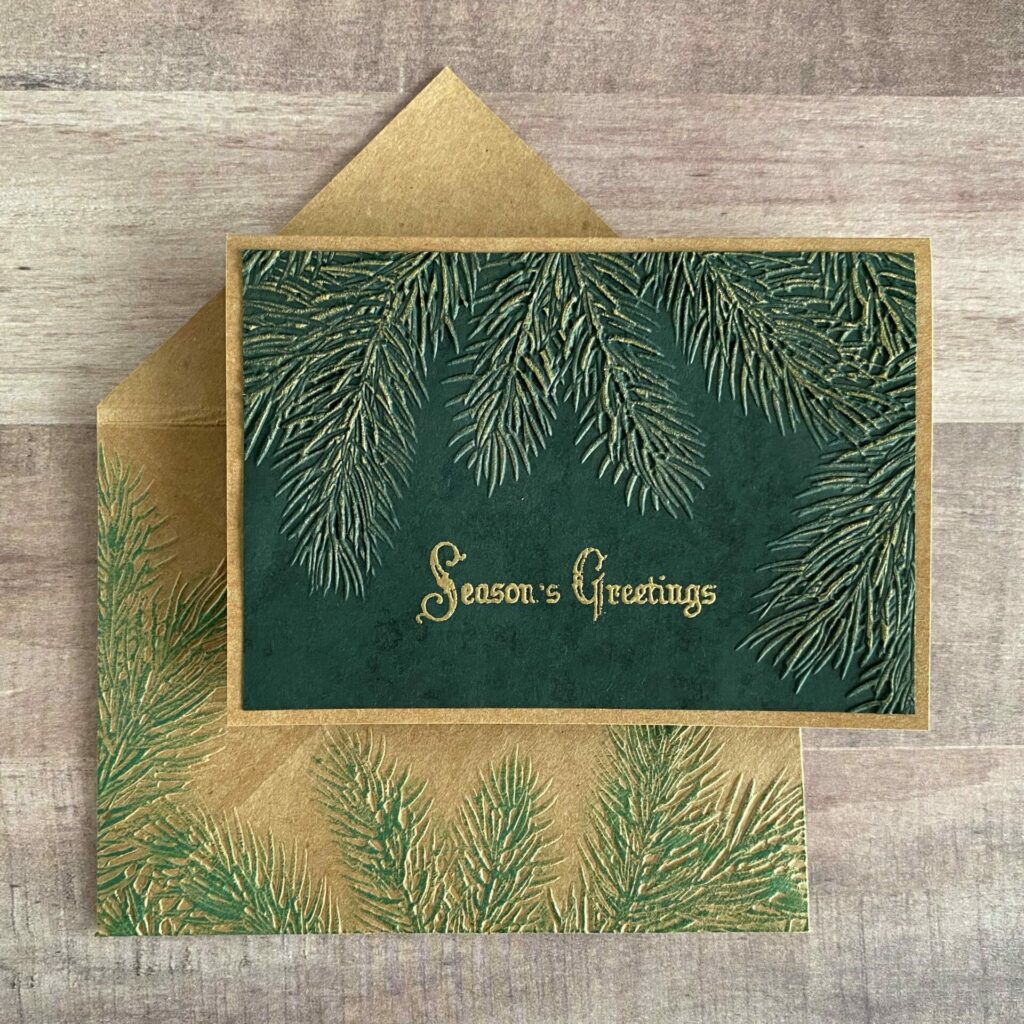 Pine Season's Greetings Card with envelope