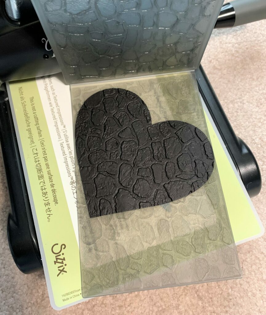 Embossing the large cobblestone heart