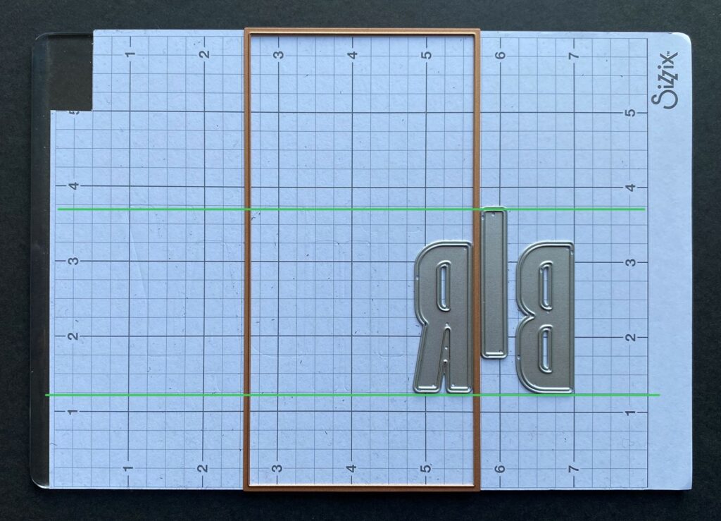 Positioning letters on the sticky grid cutting pad