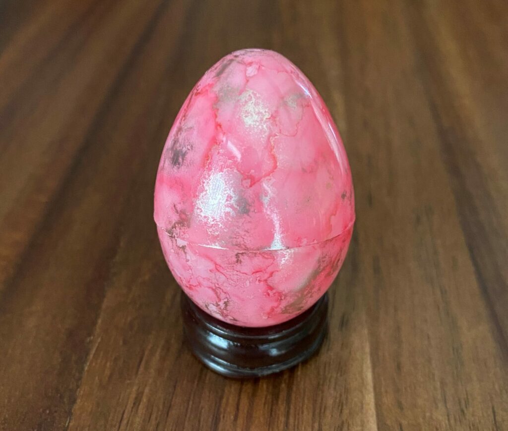 Finished Pink Marbled Alloy Easter Egg