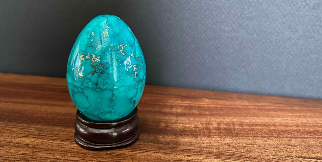Teal Foiled Marble Easter Egg