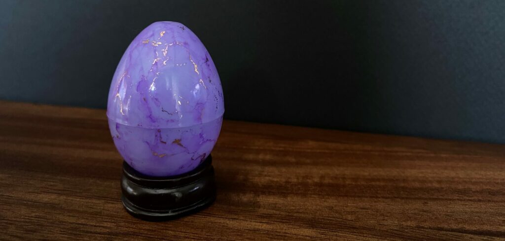 Purple Foiled Marble Easter Egg