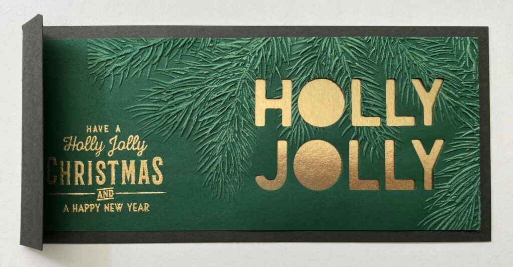 Holly Jolly card base glued together