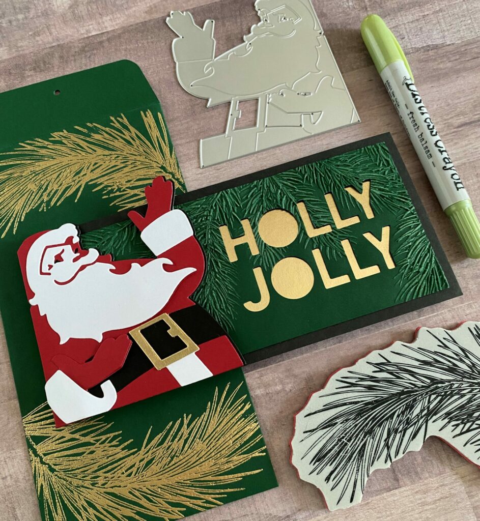 Holly Jolly Santa Card With Supplies