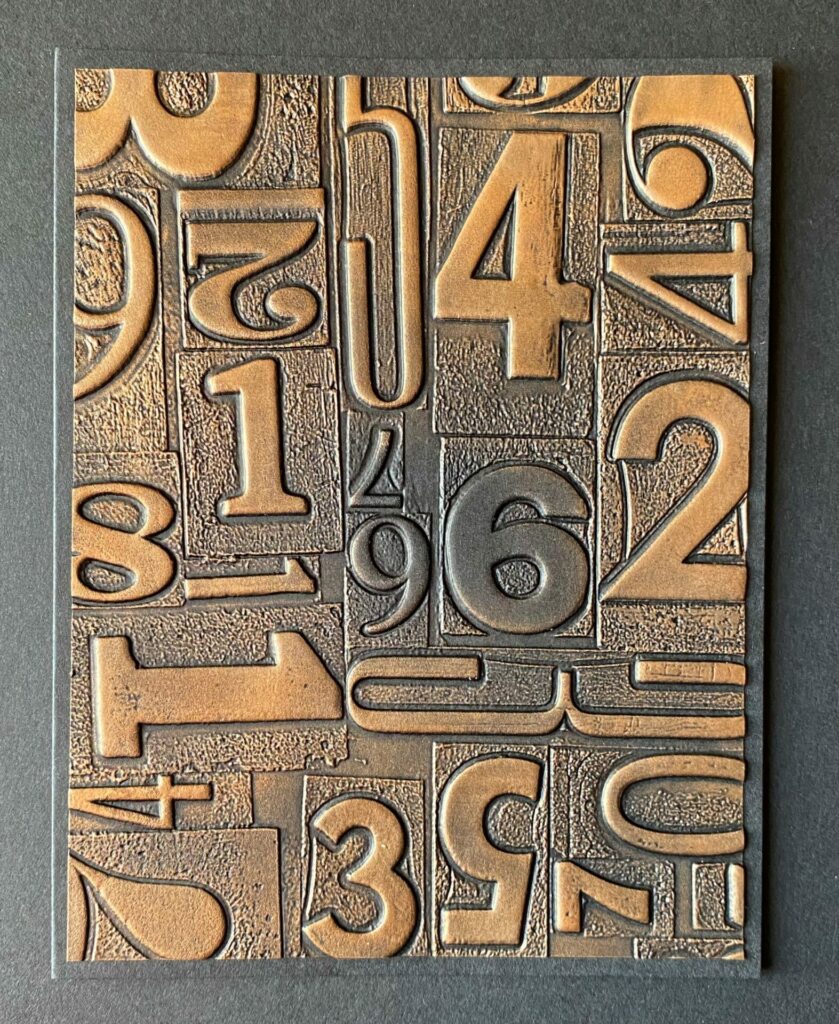 Numbered panel on card base