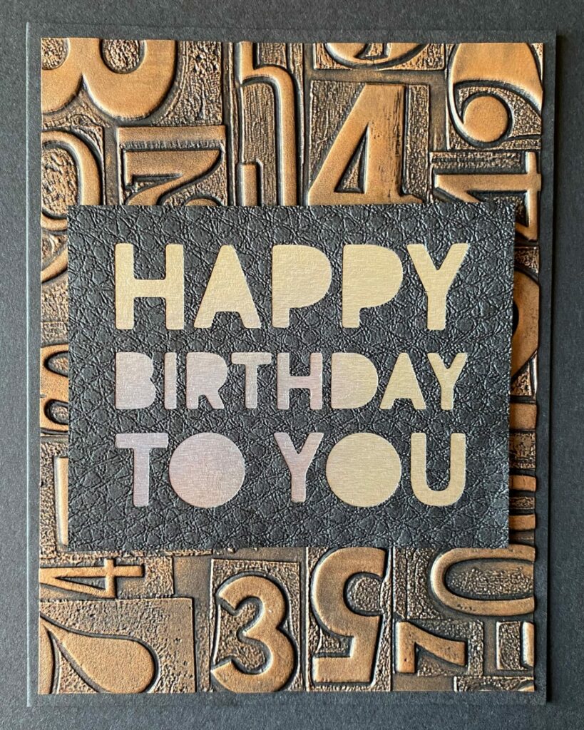 Finished numbered birthday card