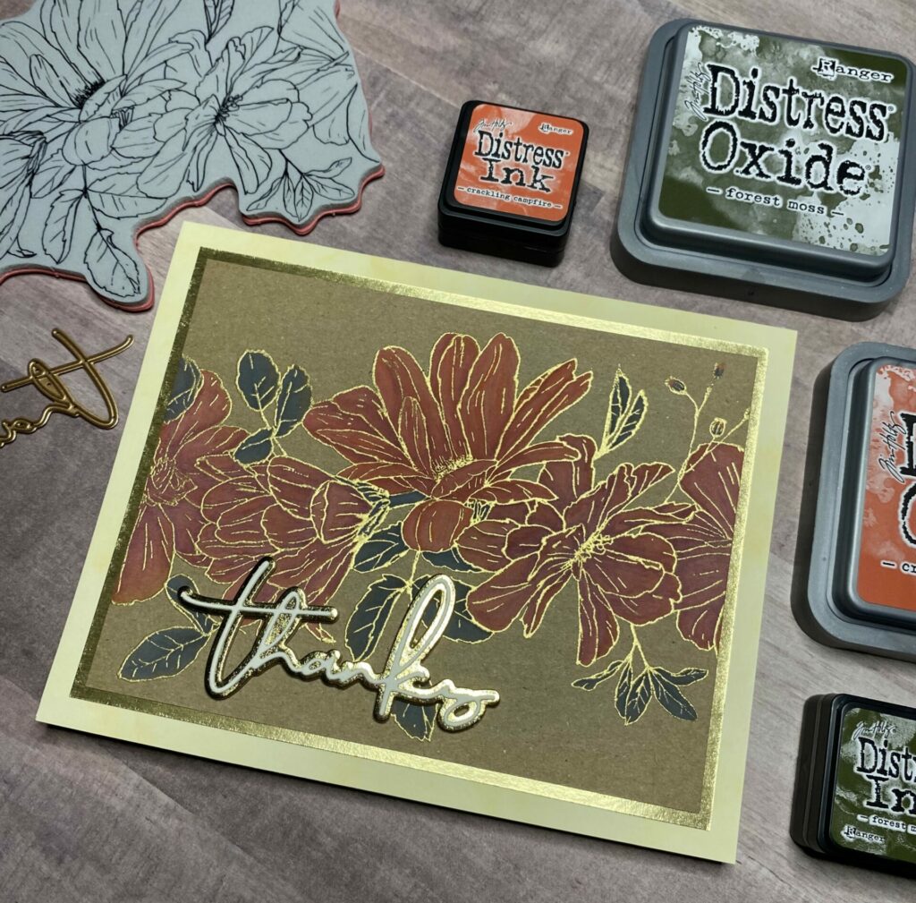 Fall Floral Thanks Card With Supplies
