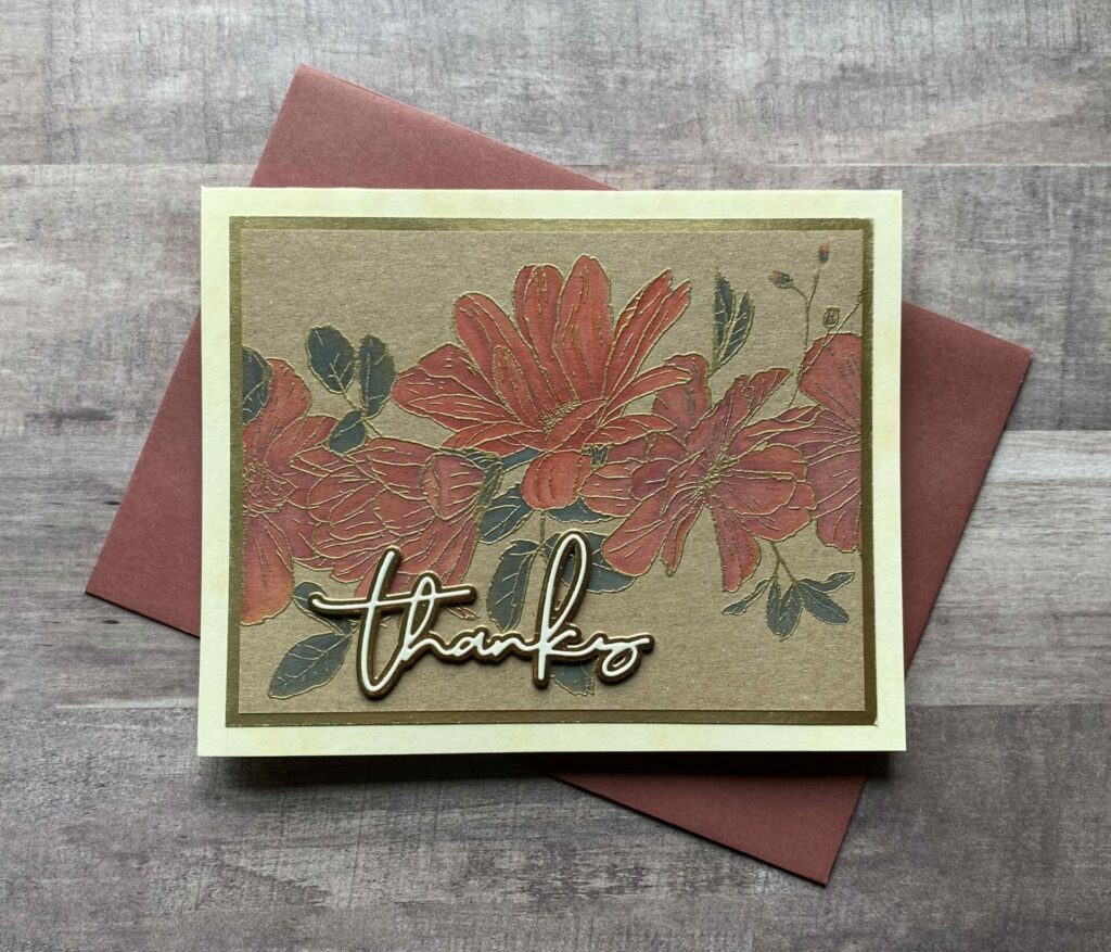Fall Floral Thanks Card With Envelope