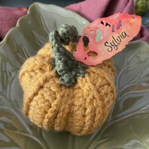 Table Setting for Pumpkin Leaf Place Cards