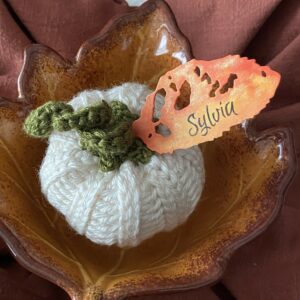 Table Setting for Pumpkin Leaf Place Cards