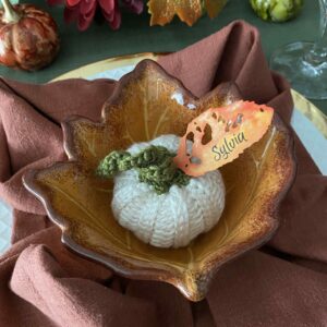 Table Setting for Pumpkin Leaf Place Cards