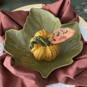 Table Setting for Pumpkin Leaf Place Cards