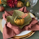 Table Setting for Pumpkin Leaf Place Cards