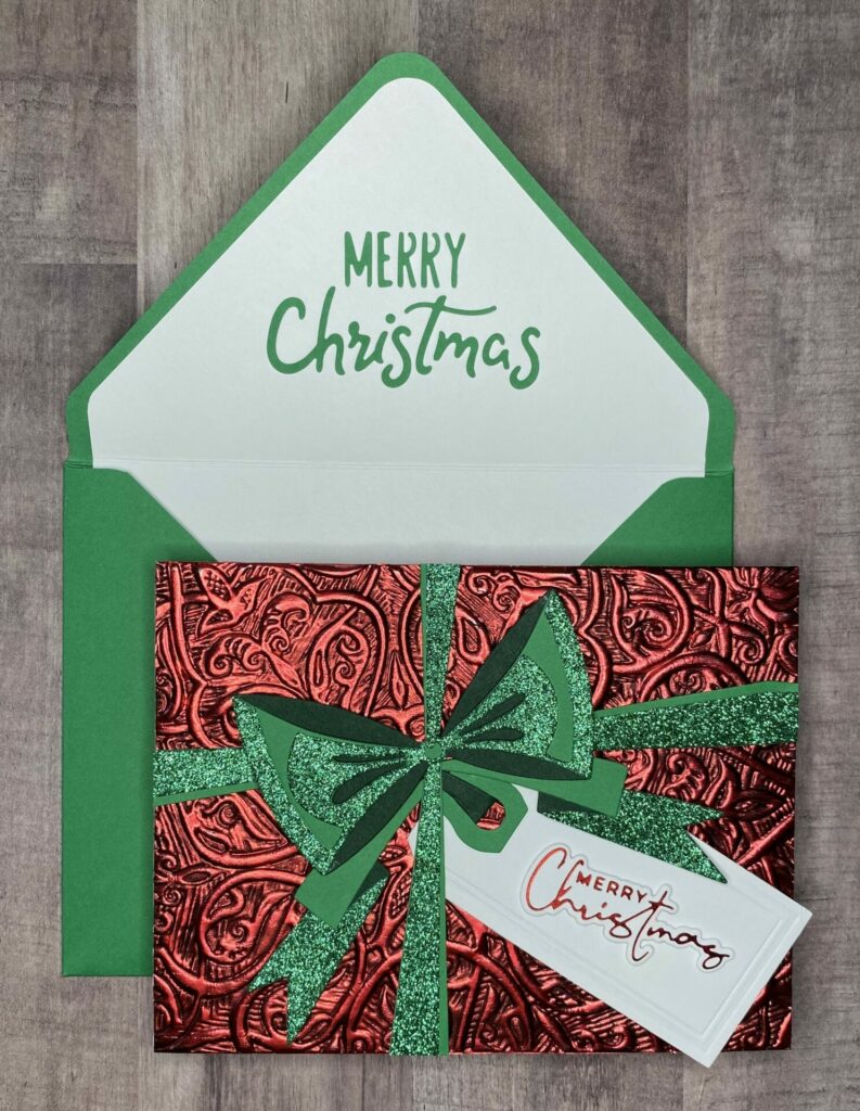 Present holiday card with envelope