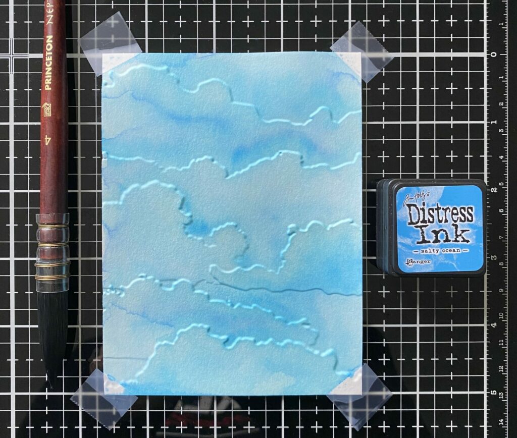 Water colored cloud panel