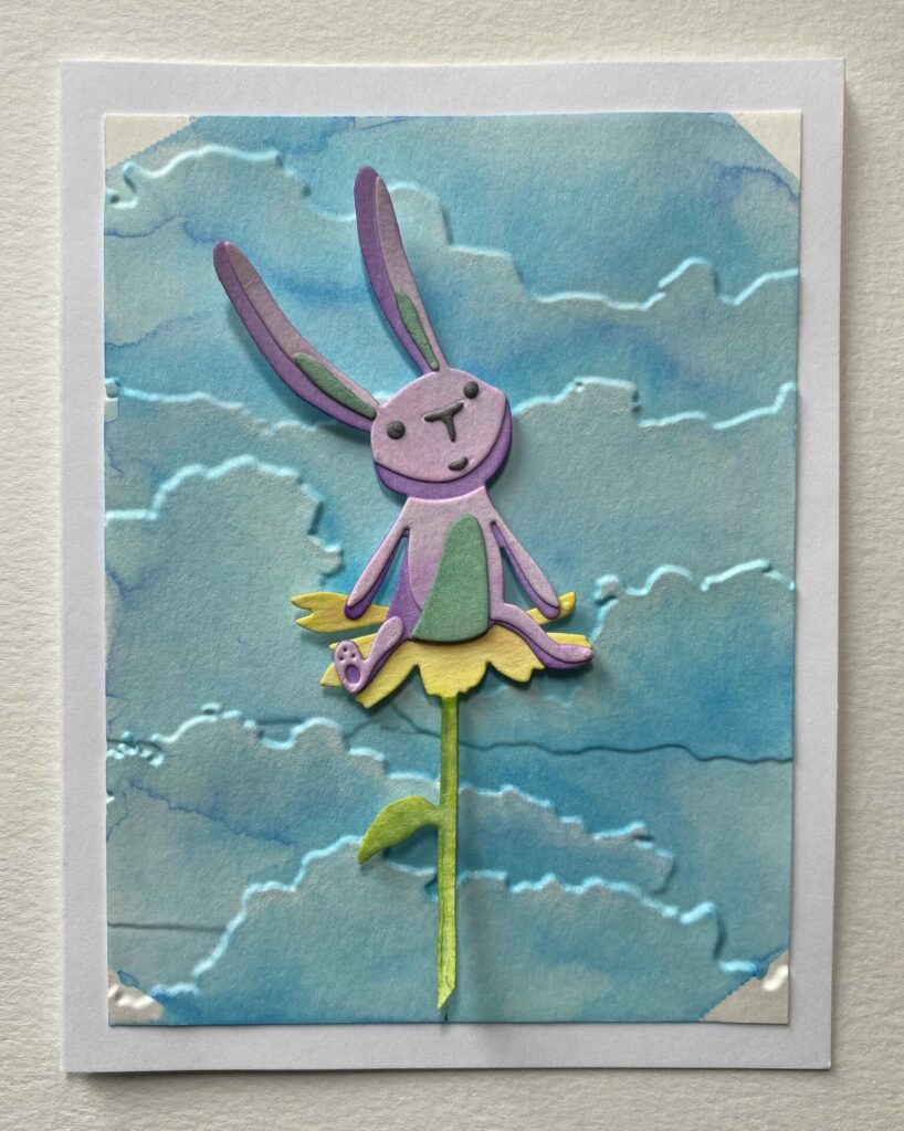 Bunny flower attached to the card base