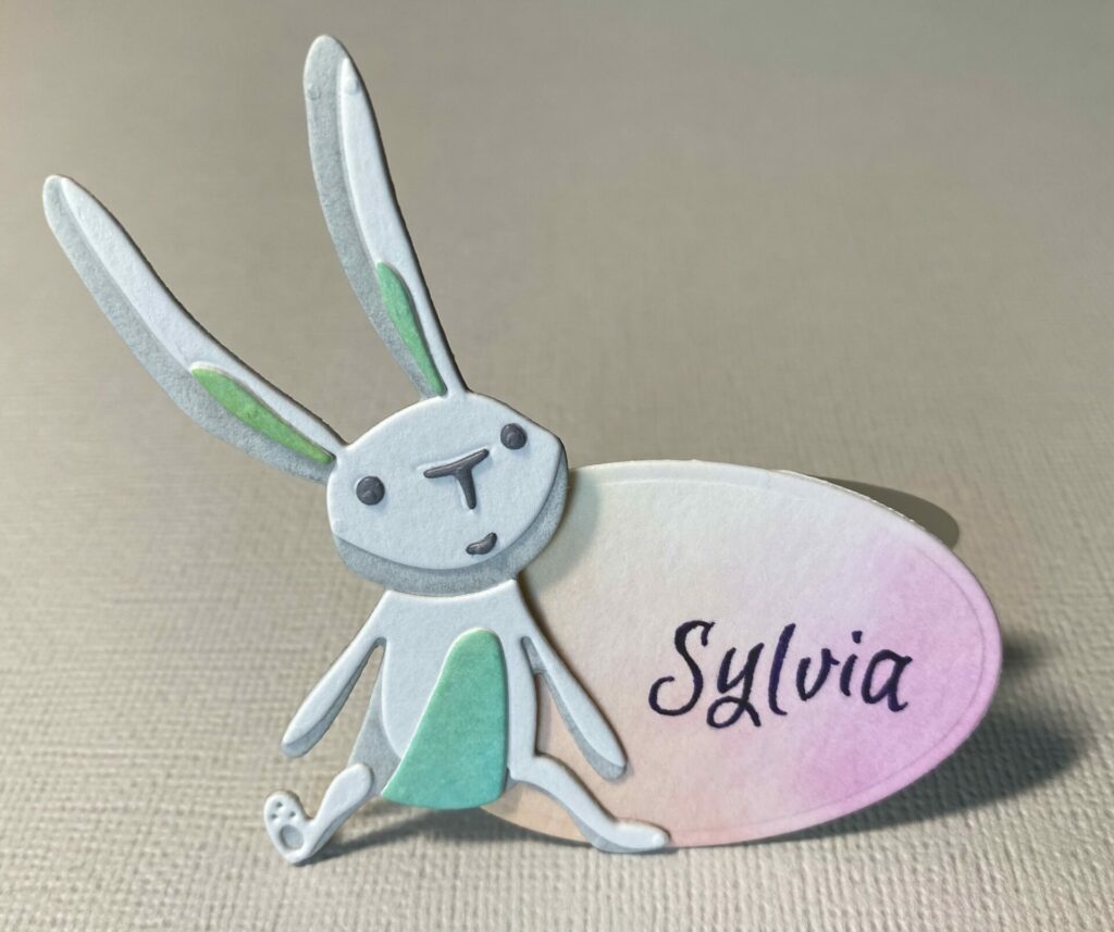 Finished Easter bunny place card