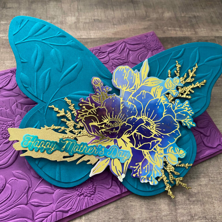 Floral Butterfly Shaped Card