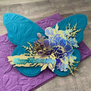 Floral Butterfly Shaped Card
