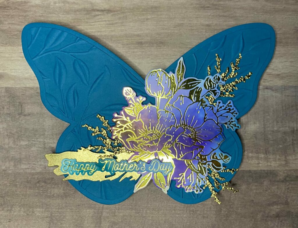 Floral Butterfly Shaped Card 