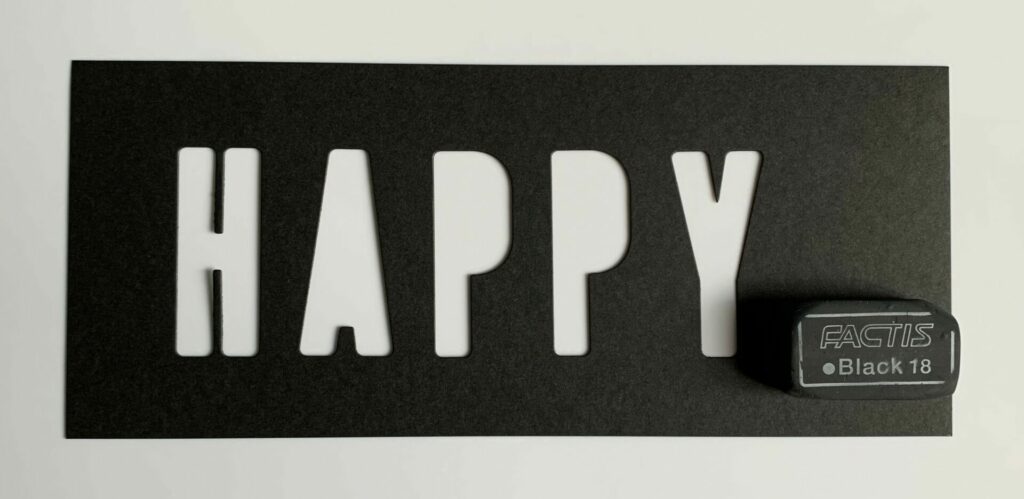 Die cut happy panel