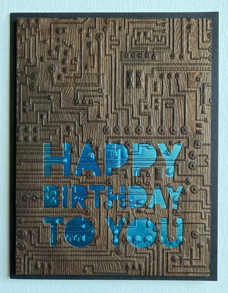 Finished Wooden Circuit Birthday Card