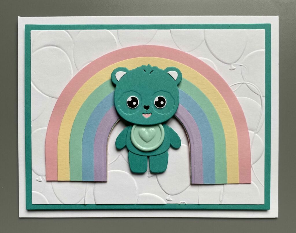 Attaching the bear to the card base