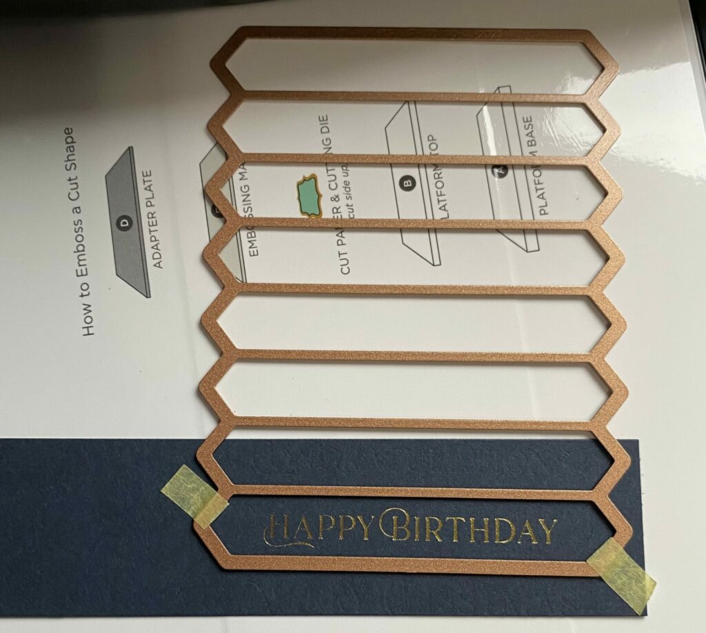 Die-cutting the foiled sentiment