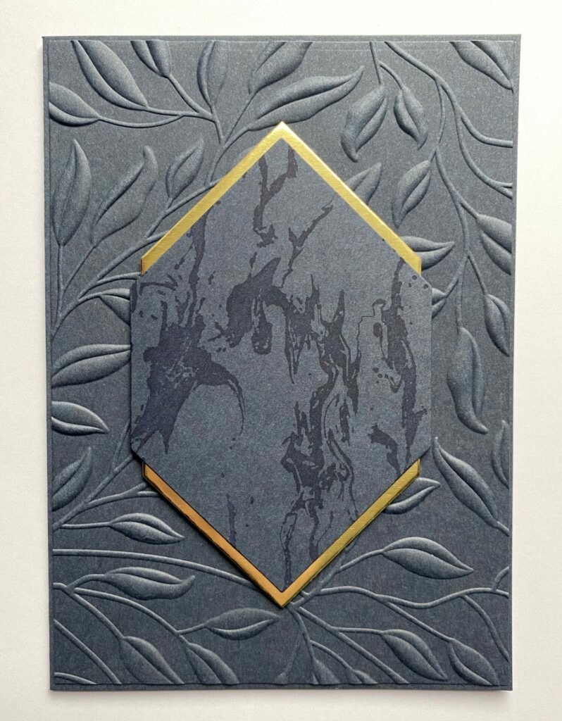 Adding the marbled hexi-gem panel to the card base