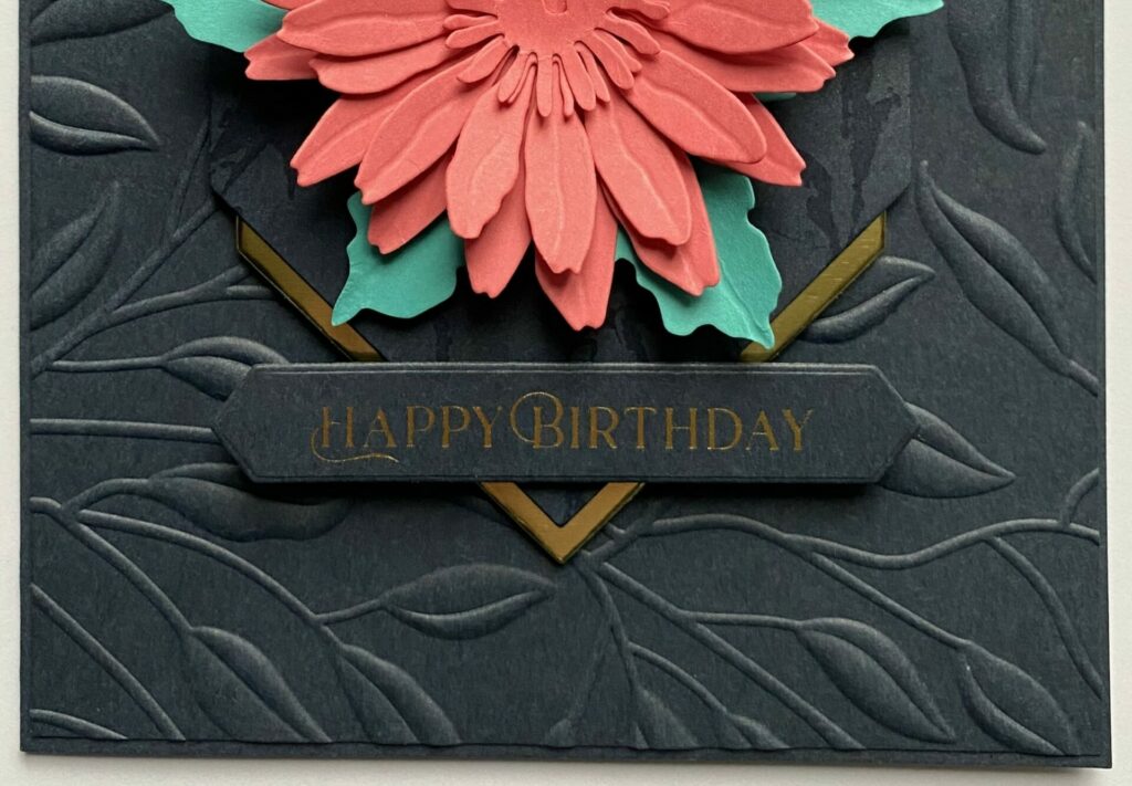 Attach the sentiment to the card base