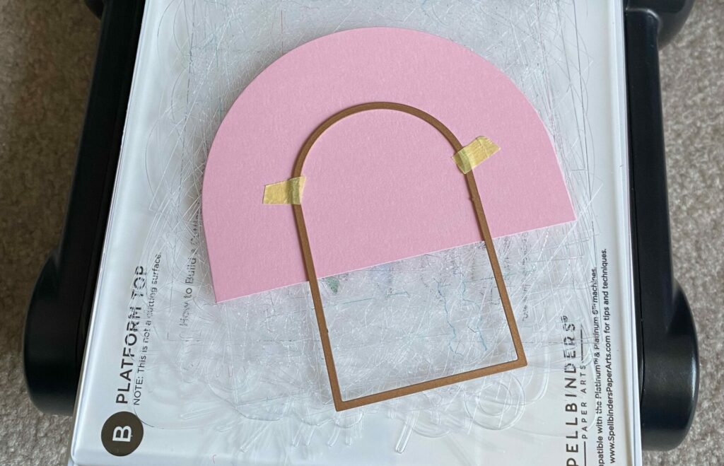 Die-cutting the rainbow arches