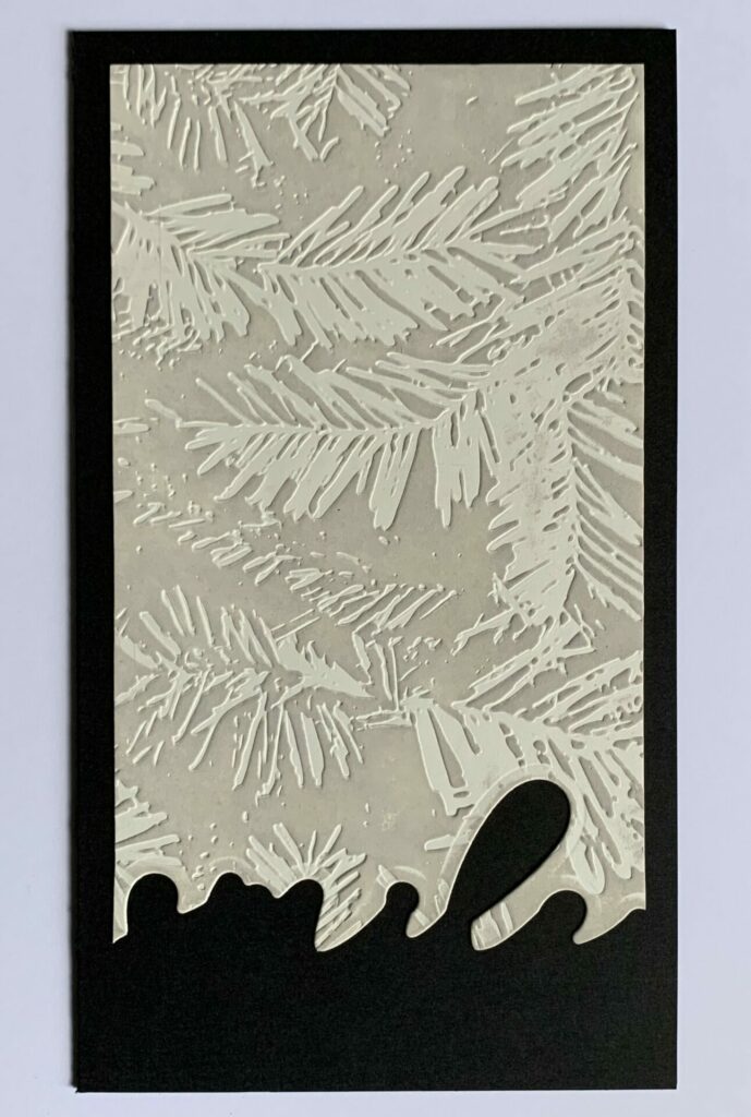 Black card base and embossed panel