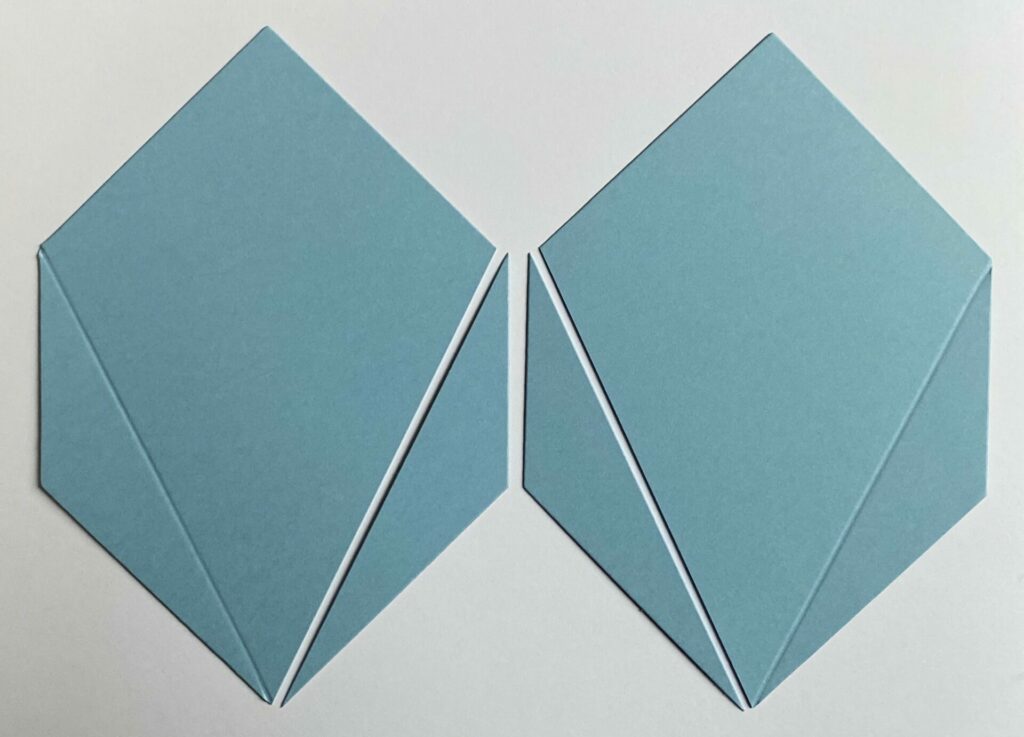 hexi-gem die-cuts trimmed and scored