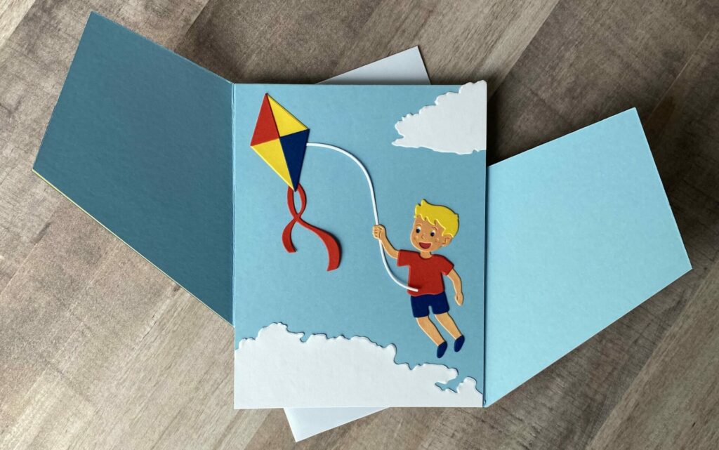Fly a Kite Gatefold Card