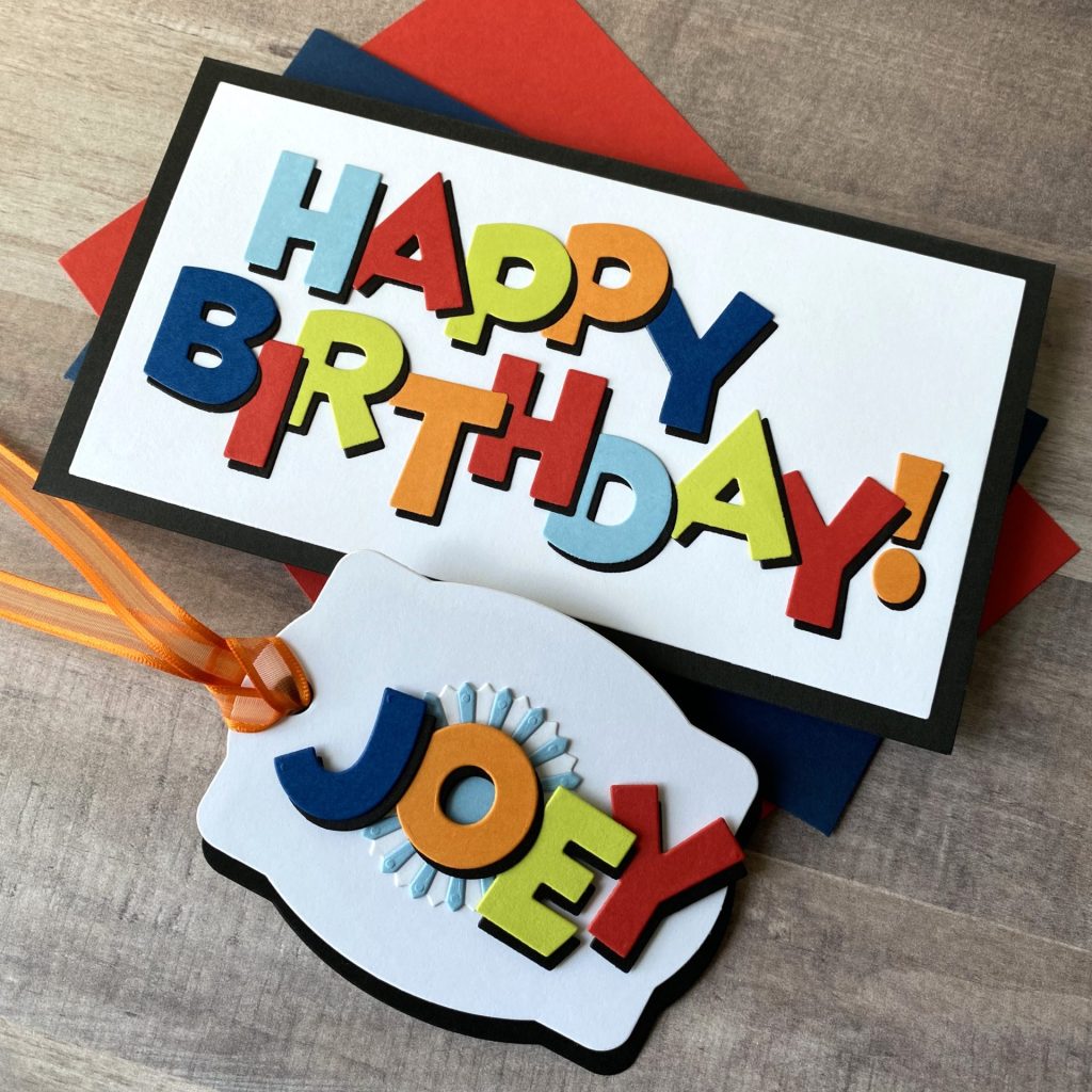 Boys Bright & Bold Birthday Card & Tag