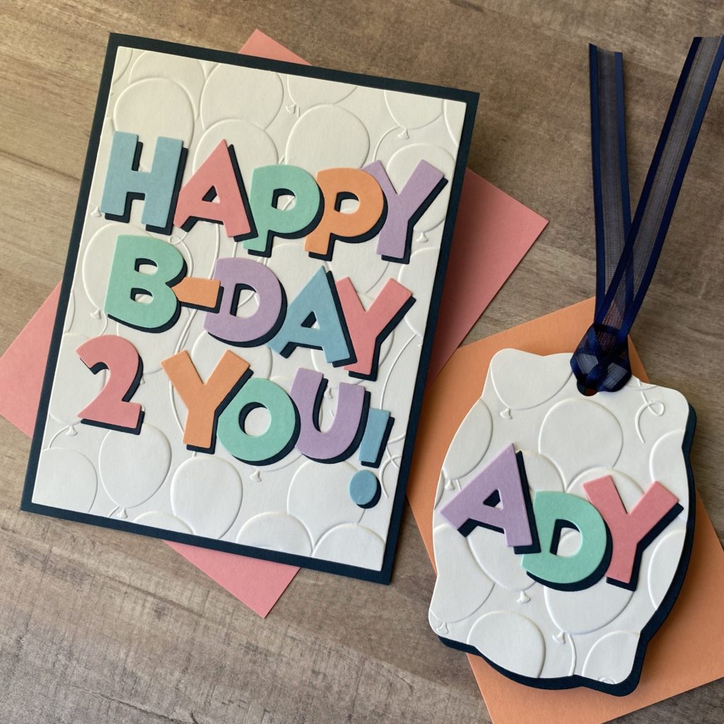 Girls Bright & Bold Birthday Card & Tag