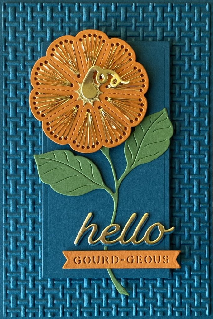 Hello Gourd-geous Card made with the September Stitching Die of the Month