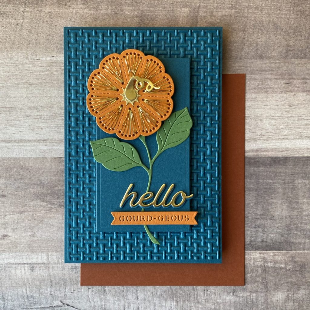 Hello Gourd-geous Card made with the September Stitching Die of the Month
